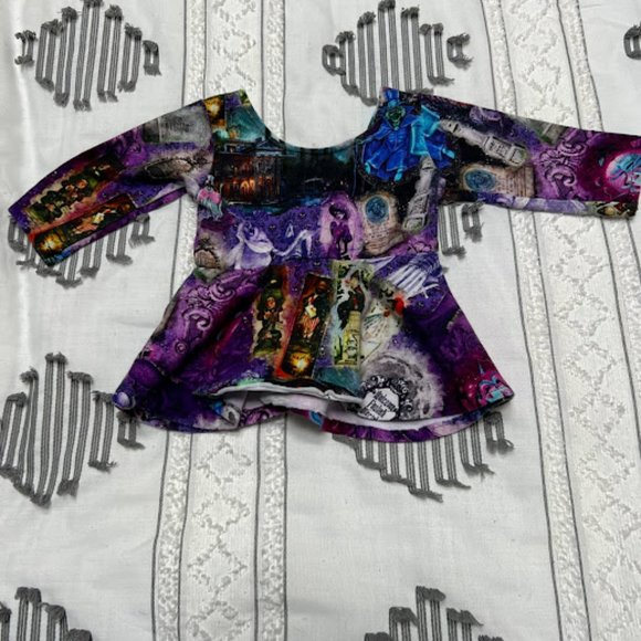Boutique Disney Haunted Mansion Long Sleeve Peplum Top - Picture 2 of 4